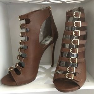 Brown & Gold Heels/Booties